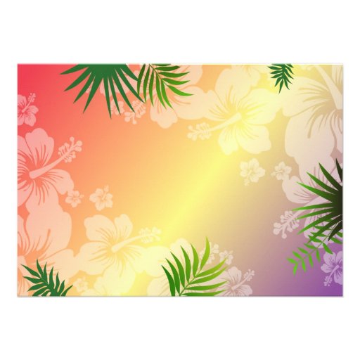 Hula Over!  Hawaiian Tropical Photo Invitations