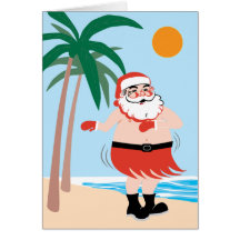 Hula Santa Note Card