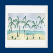 Hulas on the Beach Magnet magnets
