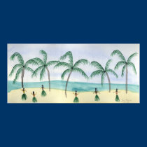 Hulas on the Beach Posters & Prints posters