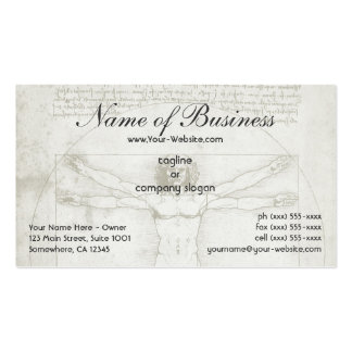 Human Anatomy, Vitruvian Man by Leonardo da Vinci Business Card