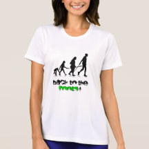 “Human Evolution_2” Lad. Perf. Micro-Fiber T-Shirt