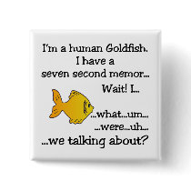 Human Goldfish Pinback Button