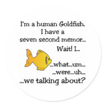 Human Goldfish Round Stickers