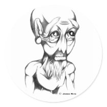 Human Head: Sigh - WB stickers by serenitystudios Human Head: Sigh - WB stickers