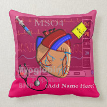 Human Heart Cardiology Pillow Art