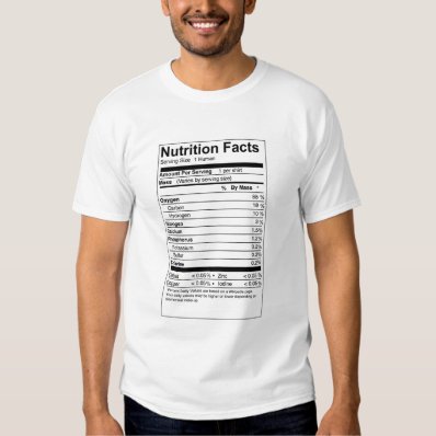 Human Nutritional Facts Tee Shirt