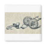 Human-powered two-wheeled carts Ukiyo-e. magnets