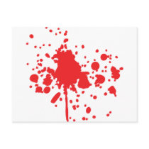 human red blood splatter post cards
