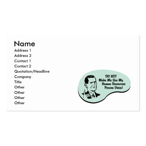 Human Resources Person Voice Business Cards