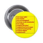 Human rights pinback buttons