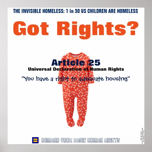 Human Rights Poster Article 25 Right to Housing Poster Zazzle