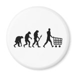 human shopping evolution refrigerator magnet