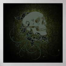 human skull poster 23x23