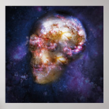 Human Skull Space Art Print