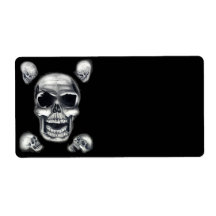 Human Skulls Black Shipping Labels
