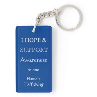 Human Trafficking Awareness Ribbon Angel Keychain