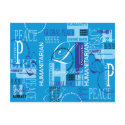 Humanitarian Blue Graffiti Postcard