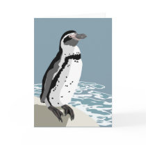 Humboldt Penguin Greetings Card by webofcolour Humboldt Penguin Greetings Card