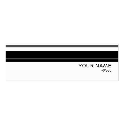 Humbug stripe business card template skinny white (front side)