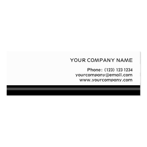 Humbug stripe business card template skinny white (back side)