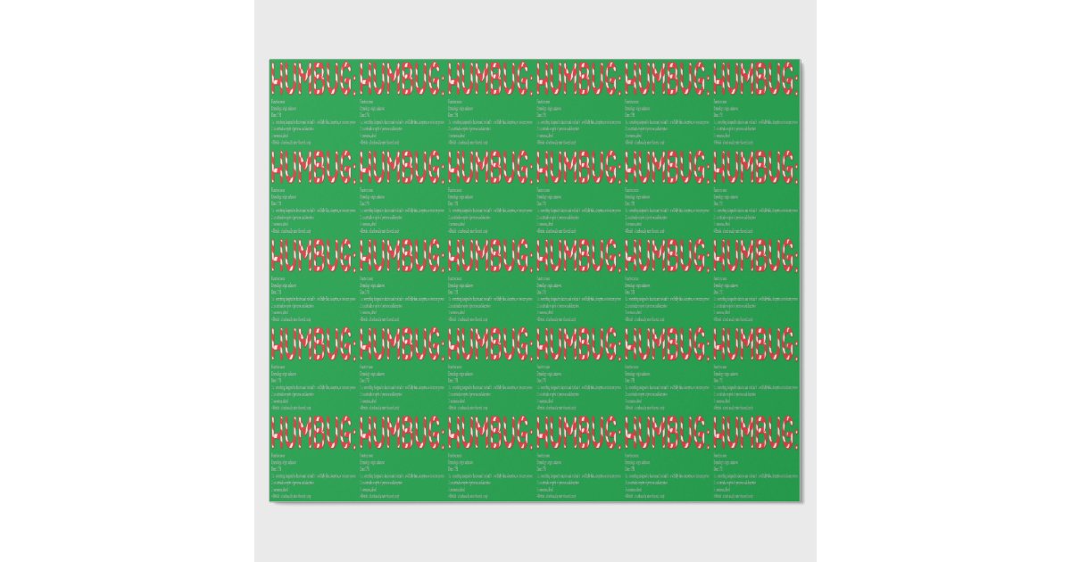 Humbug the definition wrapping paper Zazzle