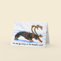 Humiliated Dachshund Christmas Card