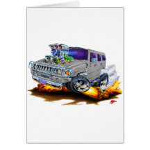 Hummer H2 Grey Truck Greeting Card