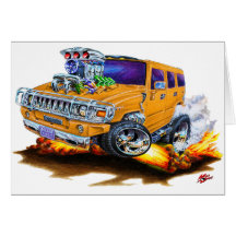 Hummer H2 Orange Truck Cards