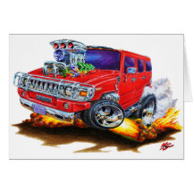 Hummer H2 Red Truck Greeting Card