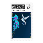 Humming Bird In Blue Postage