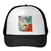 Humming Birds and Poppies Hats