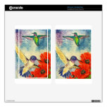Humming Birds and Poppies Kindle Fire Skin