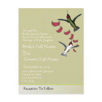 Humming Birds Grunge Hearts with Wings postcards