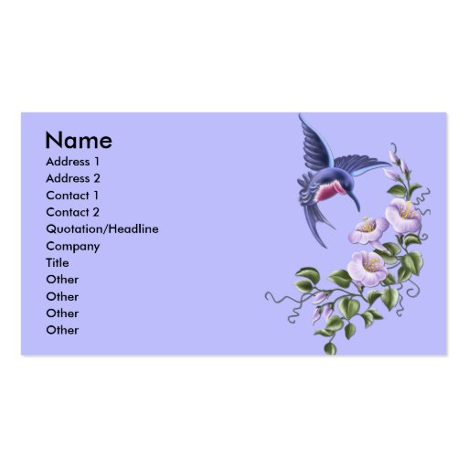 Hummingbird 2 Business Cards
