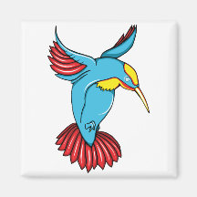 HummingBird 2 ~ Vintage Forties Tattoo Bird Art Magnets