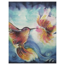 HummingBird and Flower Silk Art Painting Full Color Flyer