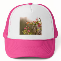 Hummingbird and Flowers Trucker Hat