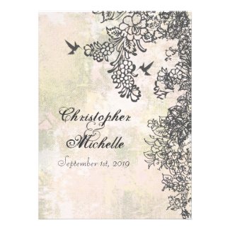 Hummingbird and Flowers Wedding Invitation