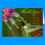 Hummingbird and Fuchsia Thank You Card cards