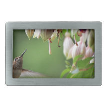Hummingbird and Fushia Plant Belt Buckle