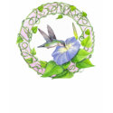 Hummingbird and Morning Glory Wreath t-shirts