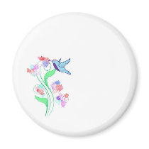 Hummingbird and Vine magnets