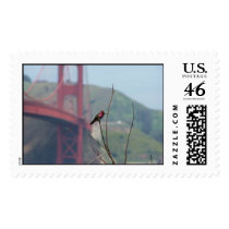 Hummingbird at Golden Gate Bridge Postage Stamp