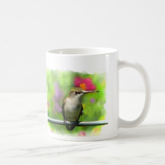Hummingbird Bird and Flower Mug