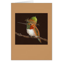 hummingbird card, (Rufous)