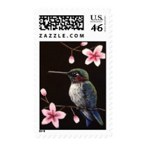 Hummingbird & Cherry Blossoms stamps