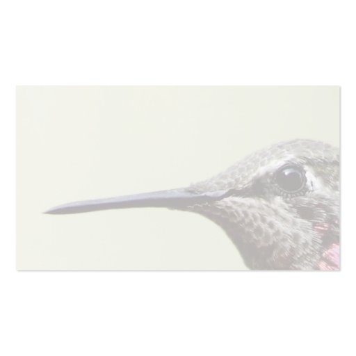 hummingbird close up business card (front side)