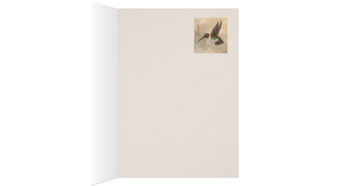 Hummingbird feeder card Zazzle