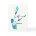 Hummingbird Flight Fine Art Painting Card by lillyarts Hummingbird Flight Fine Art Painting Card